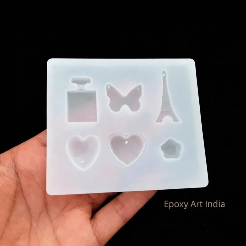 Heart & Eiffel Tower Jewellery Silicone Mold – Multi-Design Resin Art Mold