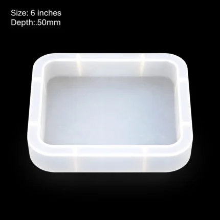 6″ × 6″ Square Deep Casting Silicone Mold (50mm Deep) for Resin Art