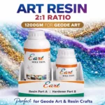 Art Resin 2:1 Ratio Epoxy Resin Kit 1200gm – Crystal Clear Resin for Geode Art, Coasters & Resin Crafts