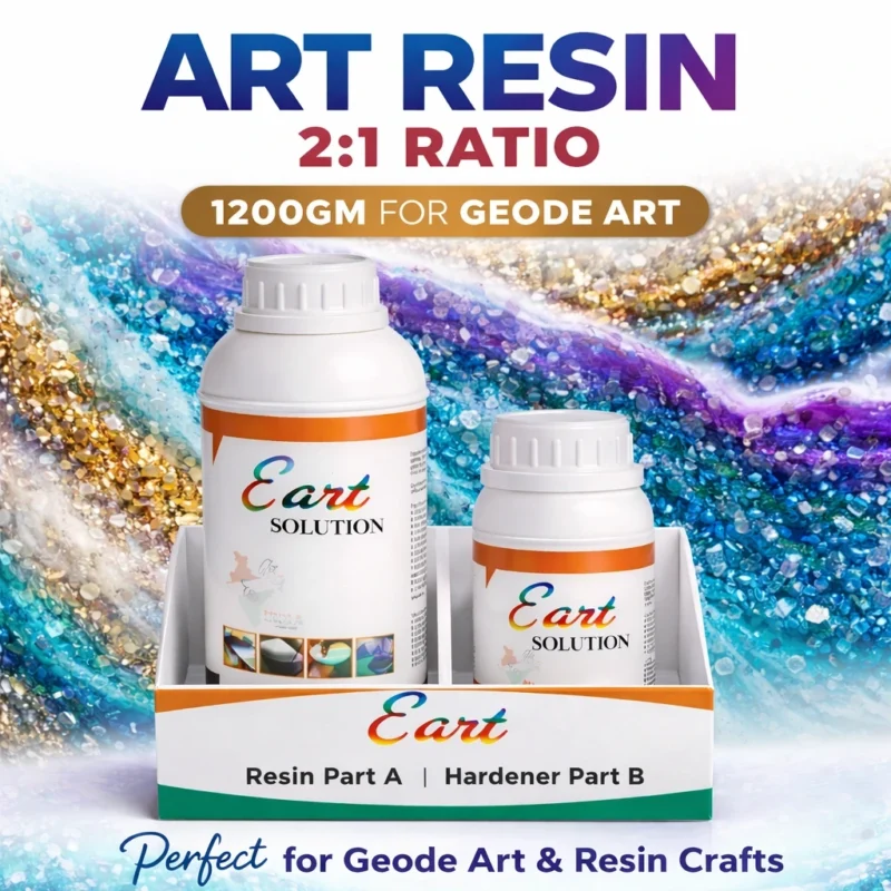 Art Resin 2:1 Ratio Epoxy Resin Kit 1200gm – Crystal Clear Resin for Geode Art, Coasters & Resin Crafts