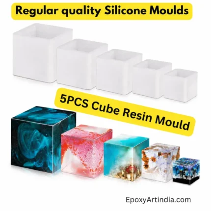 5 PCS Cube Resin Silicone Mold Set for Resin Art