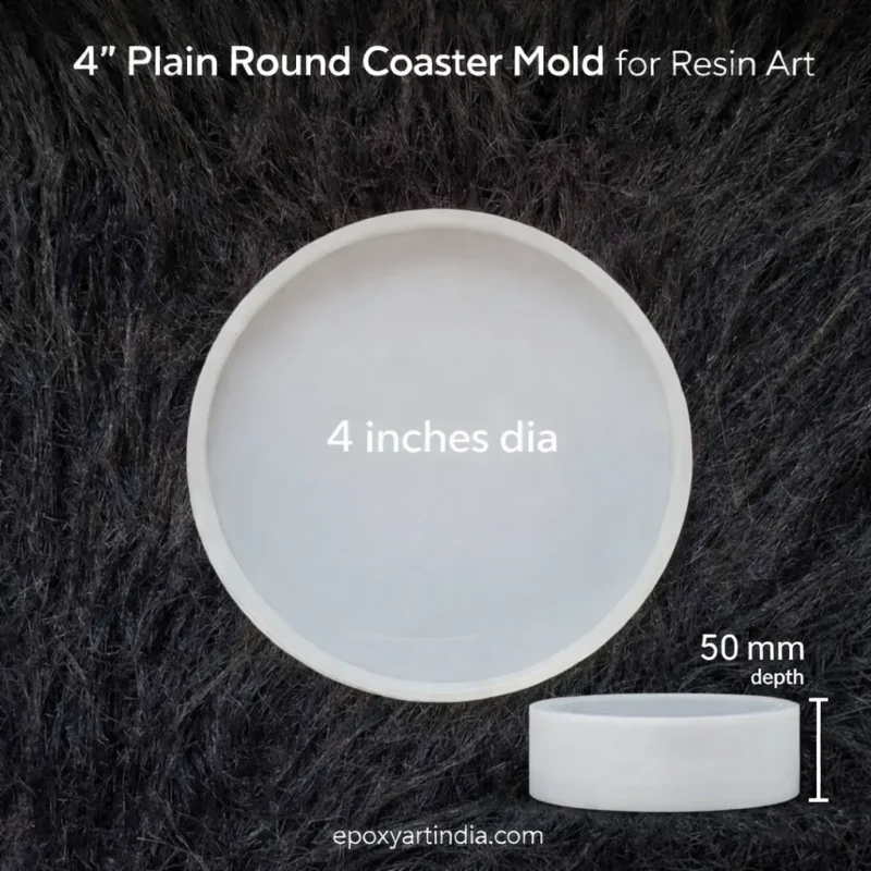 4-Inch Round Silicone Mold – 50mm Deep Resin Casting Mold for Resin Art & Coasters