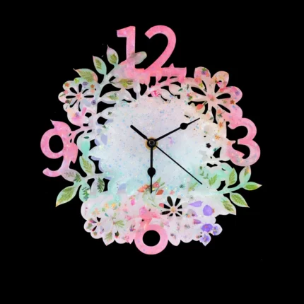 Flower Clock Wall Decoration Silicone Mold for Resin Art
