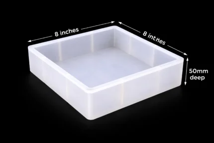 8″ × 8″ Square Deep Casting Silicone Mold (50mm Deep) for Resin Art