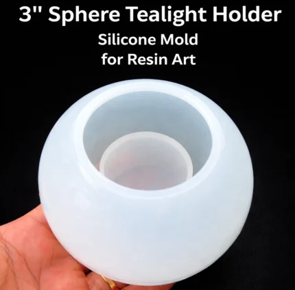 3″ Sphere Tealight Holder Silicone Mold for Resin Art