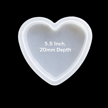 Heart Silicone Mold for Resin Art – 5.5 Inch (20mm Depth)