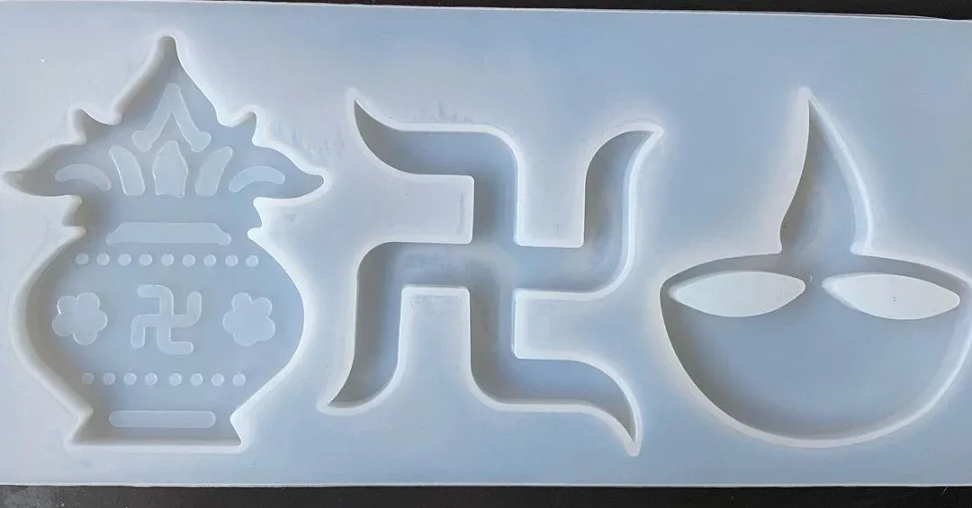 Kalash, Diya & Swastik Diwali Silicone Mold for Resin Art