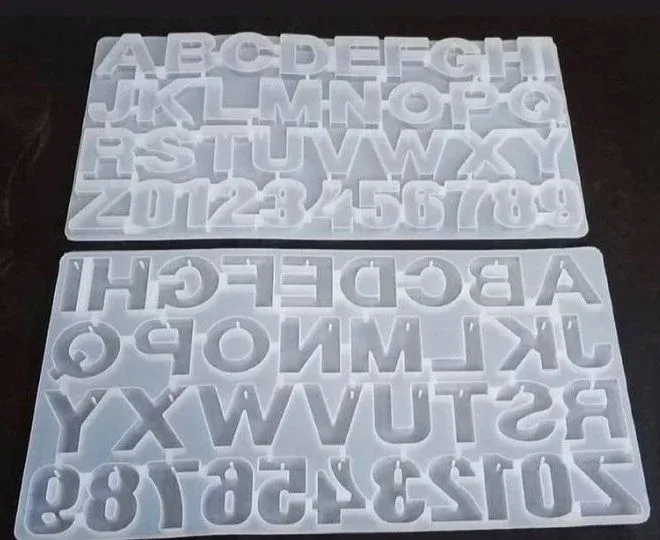 Alphabet Silicone Mold with Keychain Hole – Back Pour for Resin Art